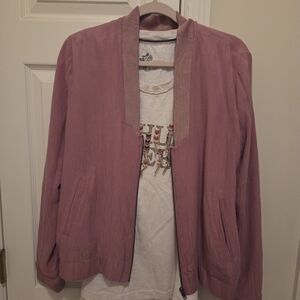 ANTHROPOLOGIE Deep Coral Or Deep Rose Colored Jacket